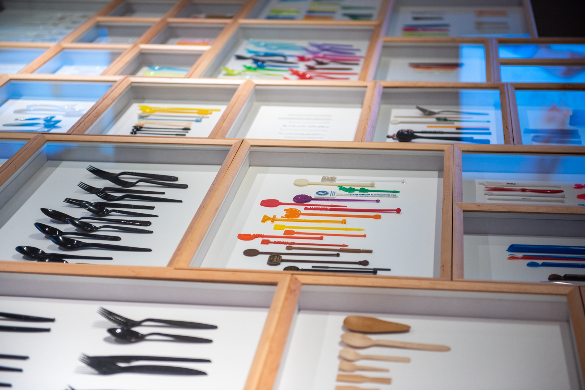 spoons inside wooden boxes